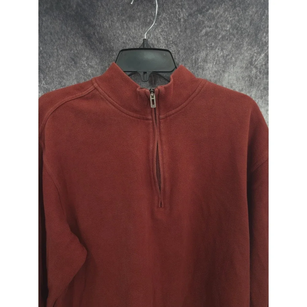 Roundtree & Yorke‎ Sweater Mens XL Red 1/4 Zip Mockneck Long Sleeve